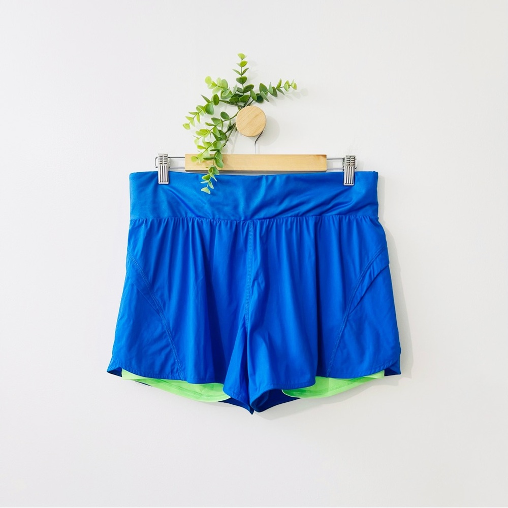 Fabletics Austyn Run Electric Blue Lined Workout Running Shorts